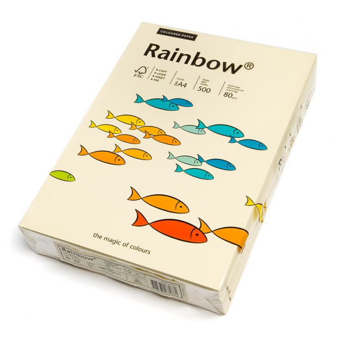 Papier kolorowy Rainbow A4 80g/500ark., nr 03 - kremowy