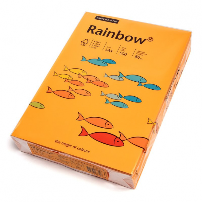 Papier kolorowy Rainbow A4 80g/500ark., nr 22 - pomarańczowy jasny