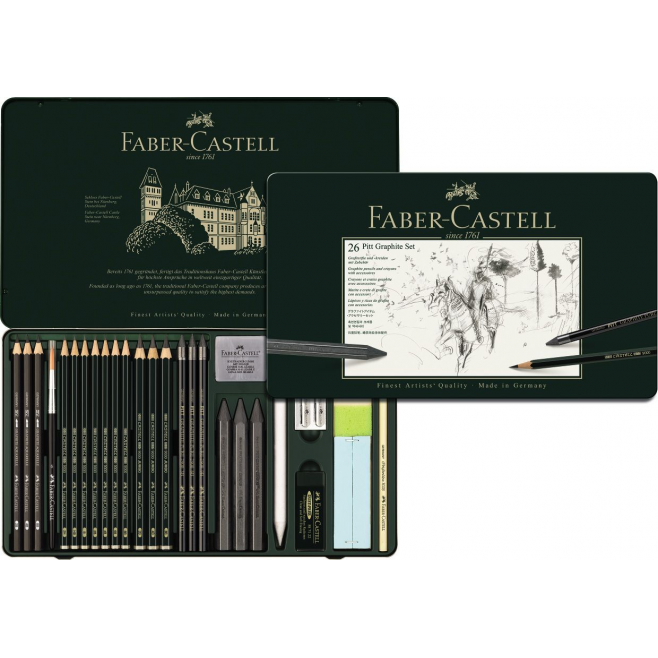 Zestaw ołówków i grafitów Faber-Castell Pitt Graphite - 26 elementów
