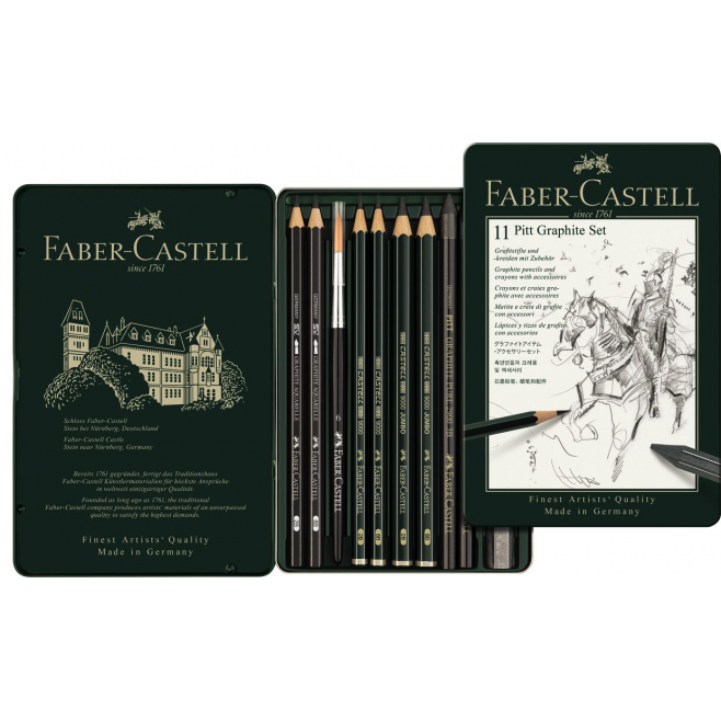 Zestaw ołówków i grafitów Faber-Castell Pitt Graphite - 11 elementów