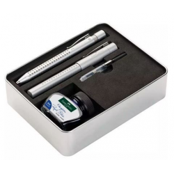 Pióro i długopis Faber Castell Grip 2011 + akcesoria -  kolor szary
