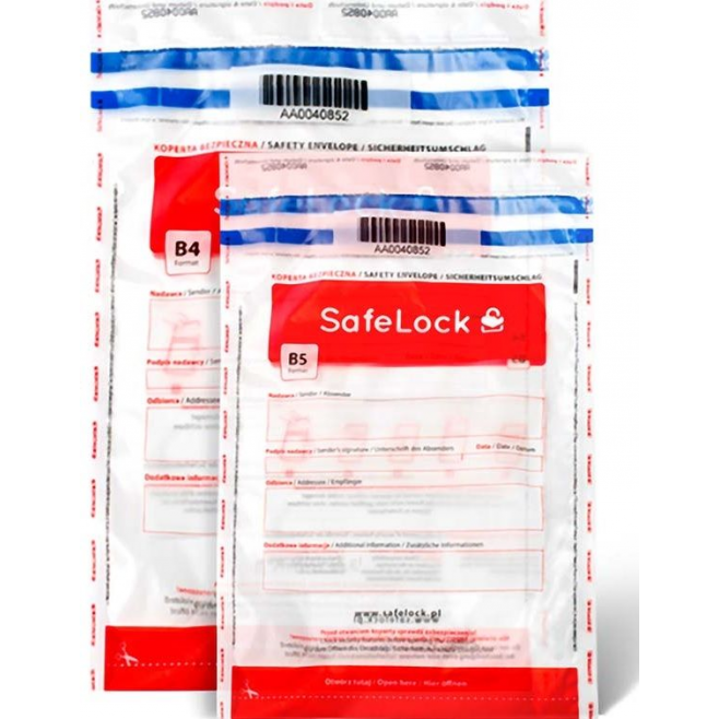 Koperta bezpieczna transparentna Safelock - B4 rozmiar 250 x 355 mm