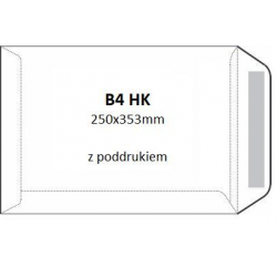 Koperta biała B4 HK z poddrukiem / 50 szt