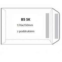 Koperta biała B5 SK z poddrukiem / 50 szt