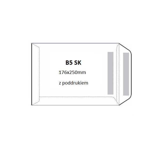 Koperta biała B5 SK z poddrukiem / 500 szt