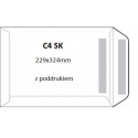 Koperta biała C4 SK z poddrukiem / 250 szt