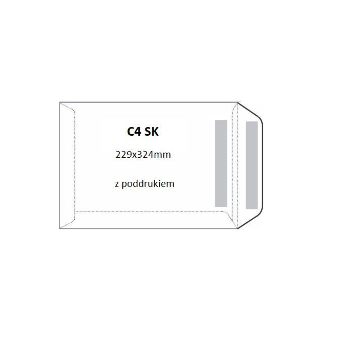 Koperta biała C4 SK z poddrukiem / 50 szt