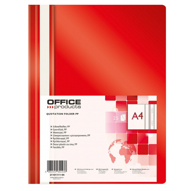Skoroszyt PP Office Products - czerwony