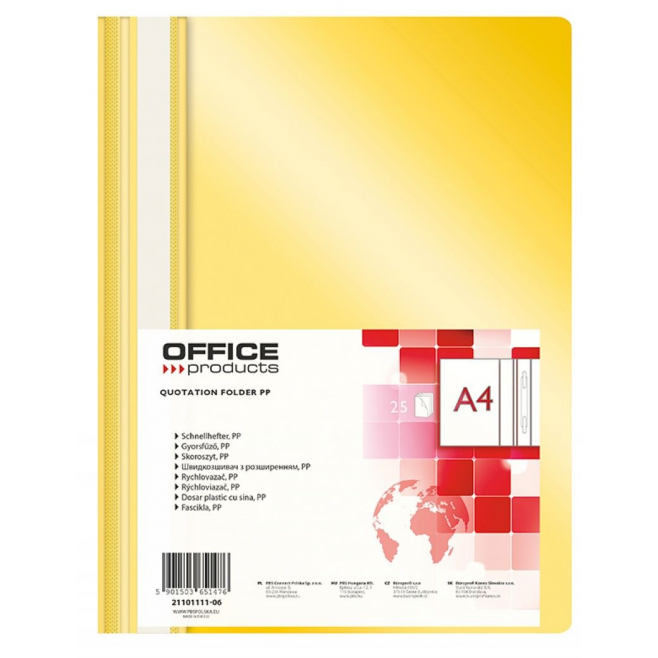 Skoroszyt PP Office Products - żółty