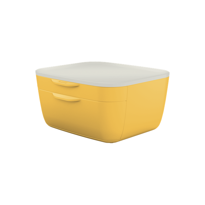 Pojemnik z szufladami Cosy - żółty