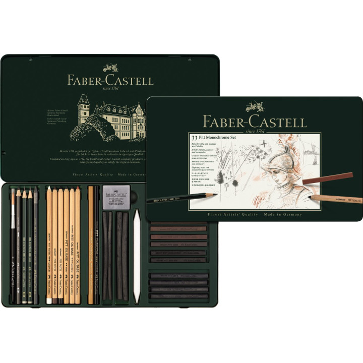 Zestaw ołówków i grafitów Faber-Castell Pitt Graphite - 33 elementy