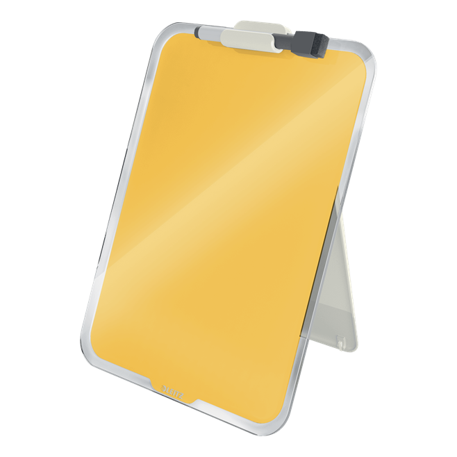 Szklana tabliczka na biurko Leitz Cosy - żółta