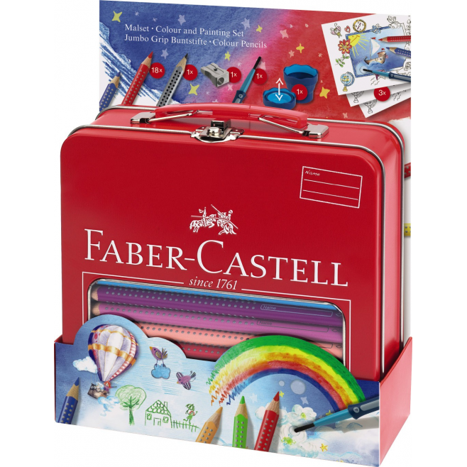 Kredki ołówkowe Faber Castell Jumbo Grip Balloon - 18 kolorów + akcesoria