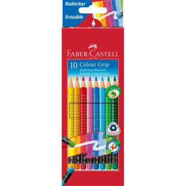 Kredki GRIP 2001 z gumką - 10 kolorów