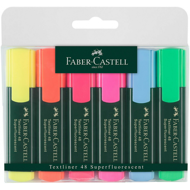 Zakreślacz Faber-Castell 48 w etui - 6 kolorów