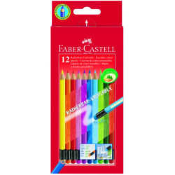 Kredki ołówkowe z gumką - 12 kolorów