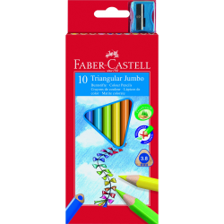 Kredki ołówkowe Faber-Castell JUMBO - 10 kolorów + temperówka