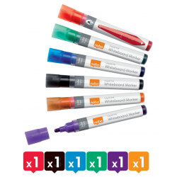 Markery suchościeralne Nobo Liquid Ink - 6 kolorów
