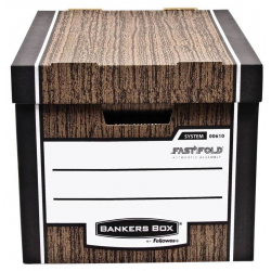 Pudło archiwizacyjne Fellowes Banker Box Woodgrain  - brązowe - 2 sztuki