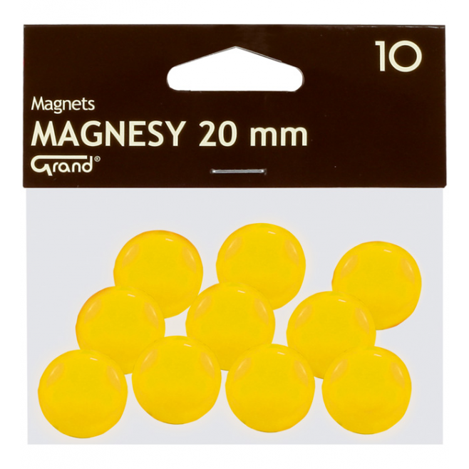 Magnesy 20mm Grand- żółte, 10szt.