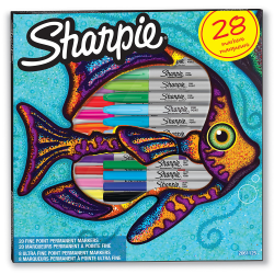 Markery permanentne Sharpie Fish - zestaw 28 kolorów