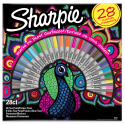 Markery permanentne Sharpie Peacock - zestaw 28 kolorów