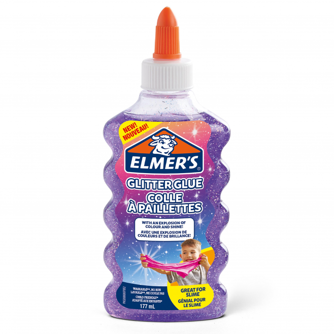 Klej w płynie Elmer's Glue 177ml brokatowy - fioletowy