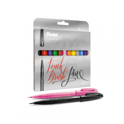 Pisaki do kaligrafii Pentel Touch Brush Pen - 12 kolorów