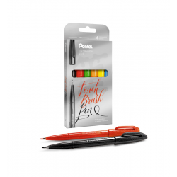 Pisaki do kaligrafii Pentel Touch Brush Pen - 6 kolorów
