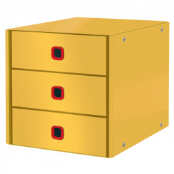 Pojemnik z 3 szufladami Leitz Click & Store Cosy - żółty