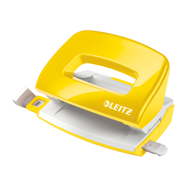 Dziurkacz mini metalowy Leitz WOW - żółty