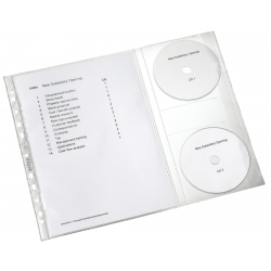 Koszulki groszkowe Leitz z kieszenią na 2 płyty CD - 5szt.