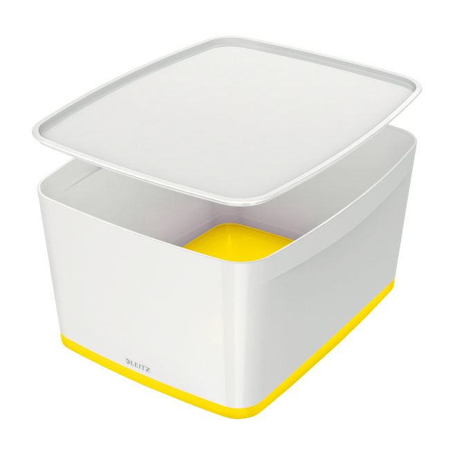 Pojemnik duży Leitz MyBox z pokrywą - biało-żółty