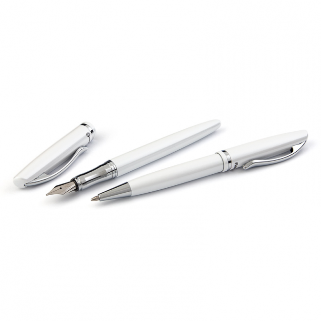 Pióro i długopis Pelikan Jazz Elegance - zestaw biały