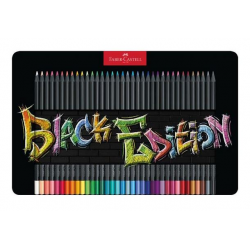 Kredki ołówkowe Faber Castell Black Edition - 36 kolorów - metalowe pudełko