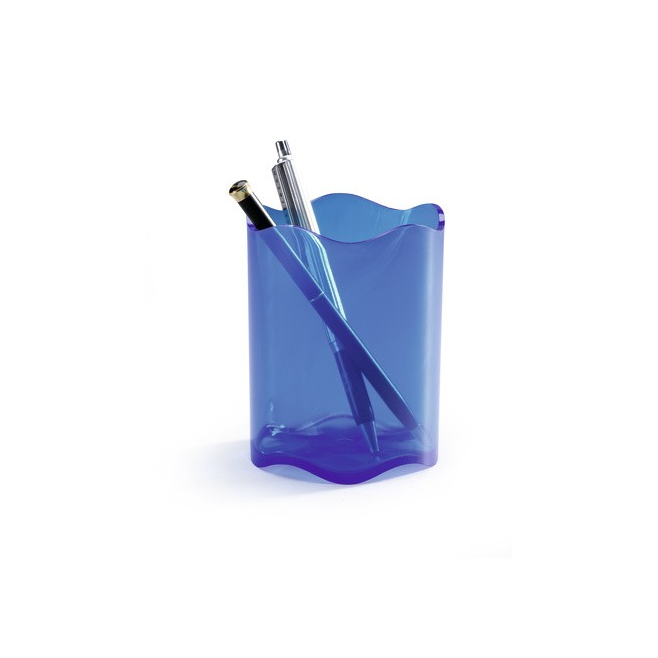 Pojemnik na długopisy TREND - niebieski /  transparentny