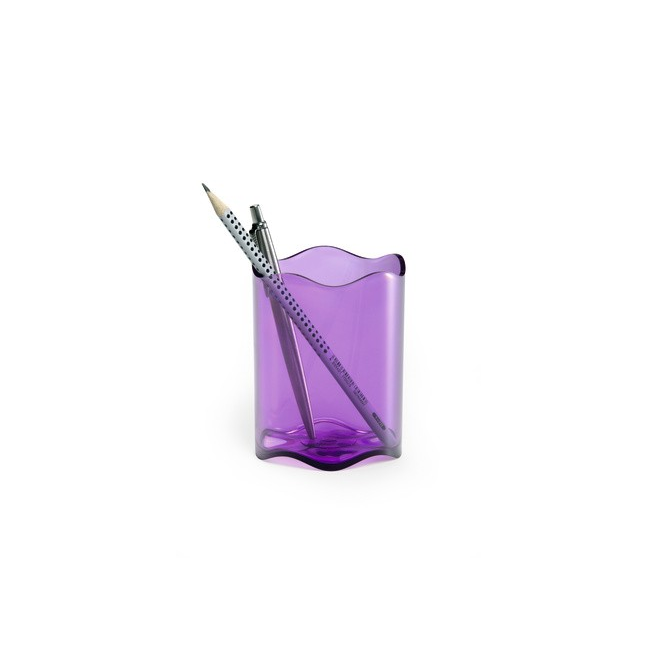 Pojemnik na długopisy TREND - fioletowy / transparentny