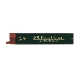 Grafity do ołówka Super Polymer Faber-Castell - 0,5 2B / 12 szt