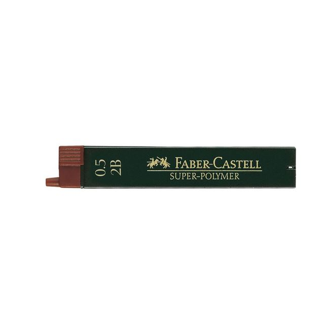 Grafity do ołówka Super Polymer Faber-Castell - 0,5 2B / 12 szt