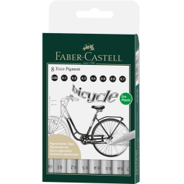 Cienkopisy pigmentowe Ecco Faber-Castell - czarne - 8 szt