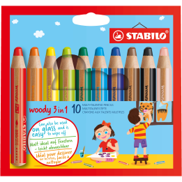 Kredki Stabilo Woody 3w1 - 10 kolorów