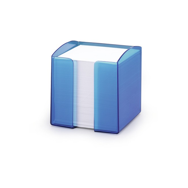 Pojemnik z karteczkami Trend -niebieski /  transparentny