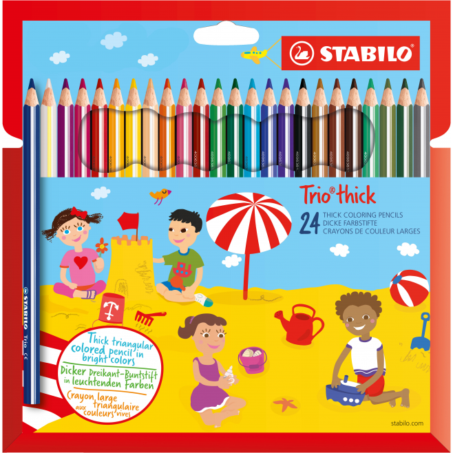 Kredki ołówkowe Stabilo TRIO thick - 24 kolory