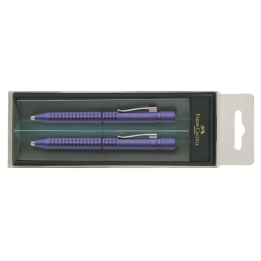 Zestaw długopis Faber-Castell Grip 2011 + ołówek - niebieski