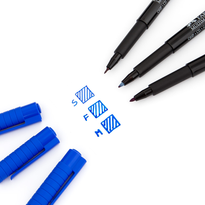 Foliopis Faber-Castell Multimark F 0,6mm - niebieski