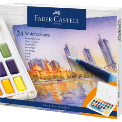 Farby akwarelowe Faber-Castell w kostkach - 24 kolory