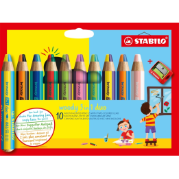 Kredki Stabilo Woody 3w1 Duo (ołówkowe / świecowe / akwarelowe) 10k - z temperówką