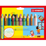 Kredki Stabilo Woody 3w1 Duo (ołówkowe / świecowe / akwarelowe) 10k - z temperówką
