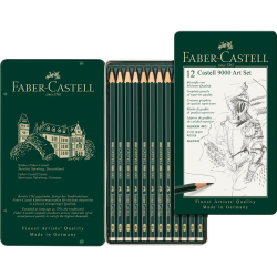 Ołówki rysunkowe Faber-Castell 9000 - 12 sztuk ( od 8B do 2H)