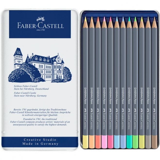 Kredki akwarelowe Faber-Castell Goldfaber Aqua pastelowe - 12 kolorów